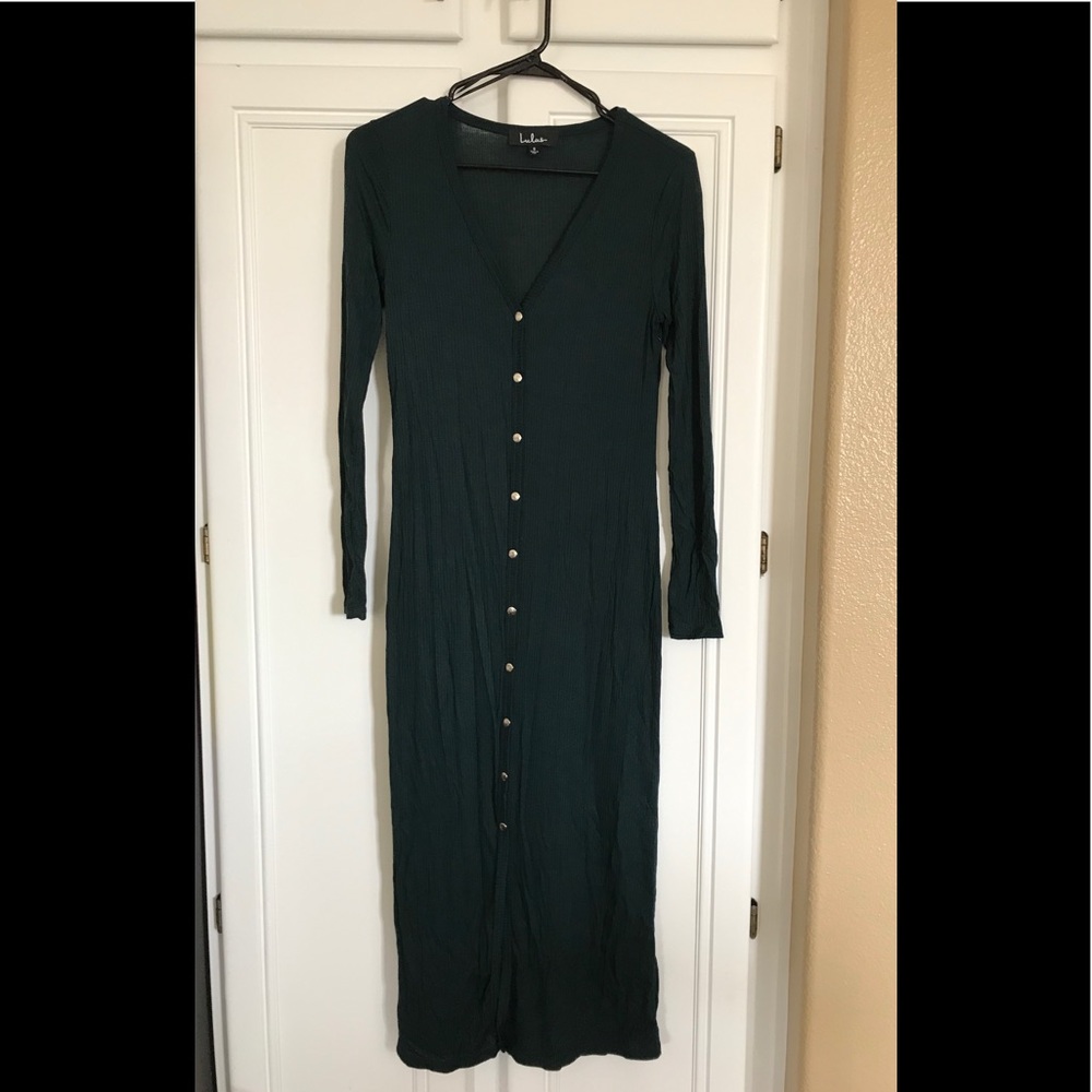 Women’s long sleeve button up cardigan/dress